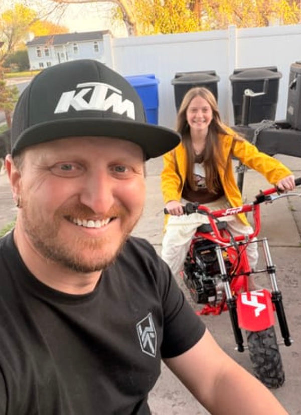 GMB100 outdoor mini bike customer image